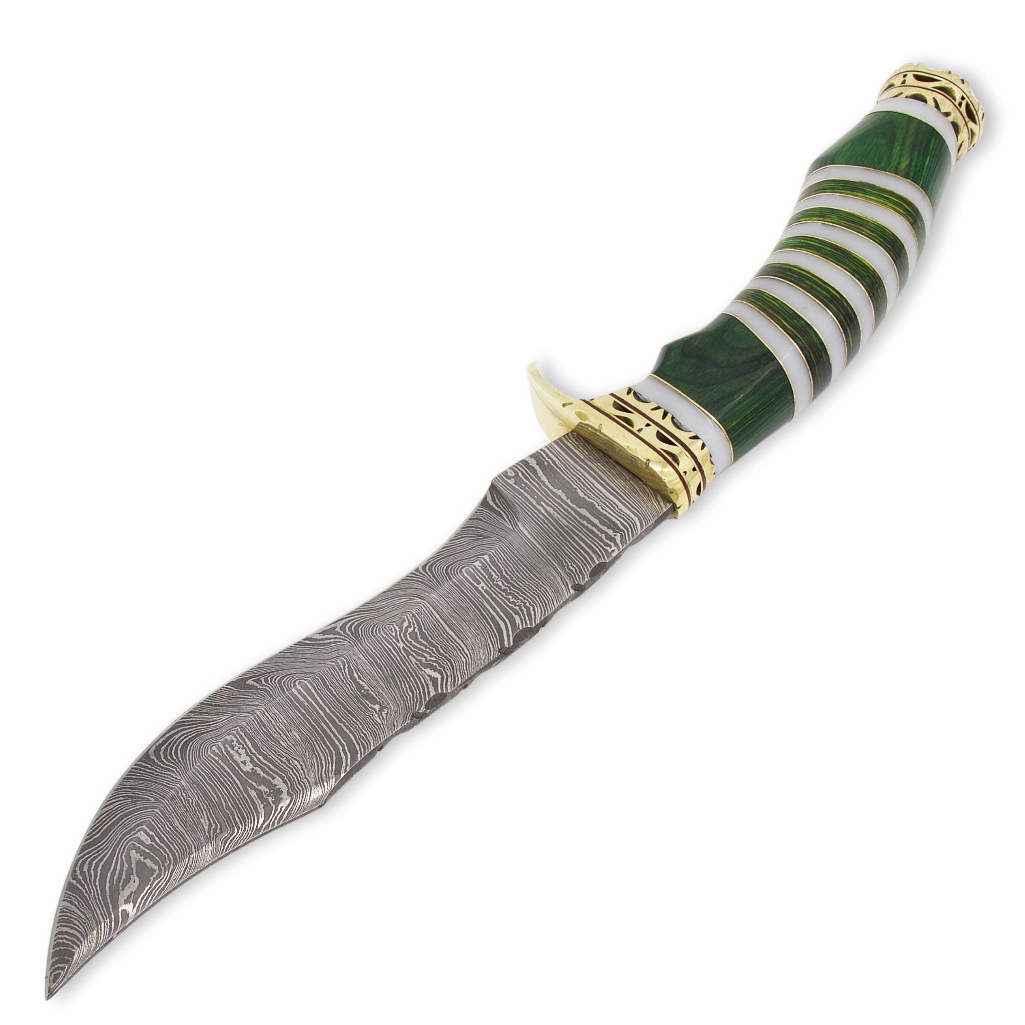 Maven Maxim I, Damascus Steel, Emerald Green Pakkawood Resin Handle, Handmade Hunting Knife