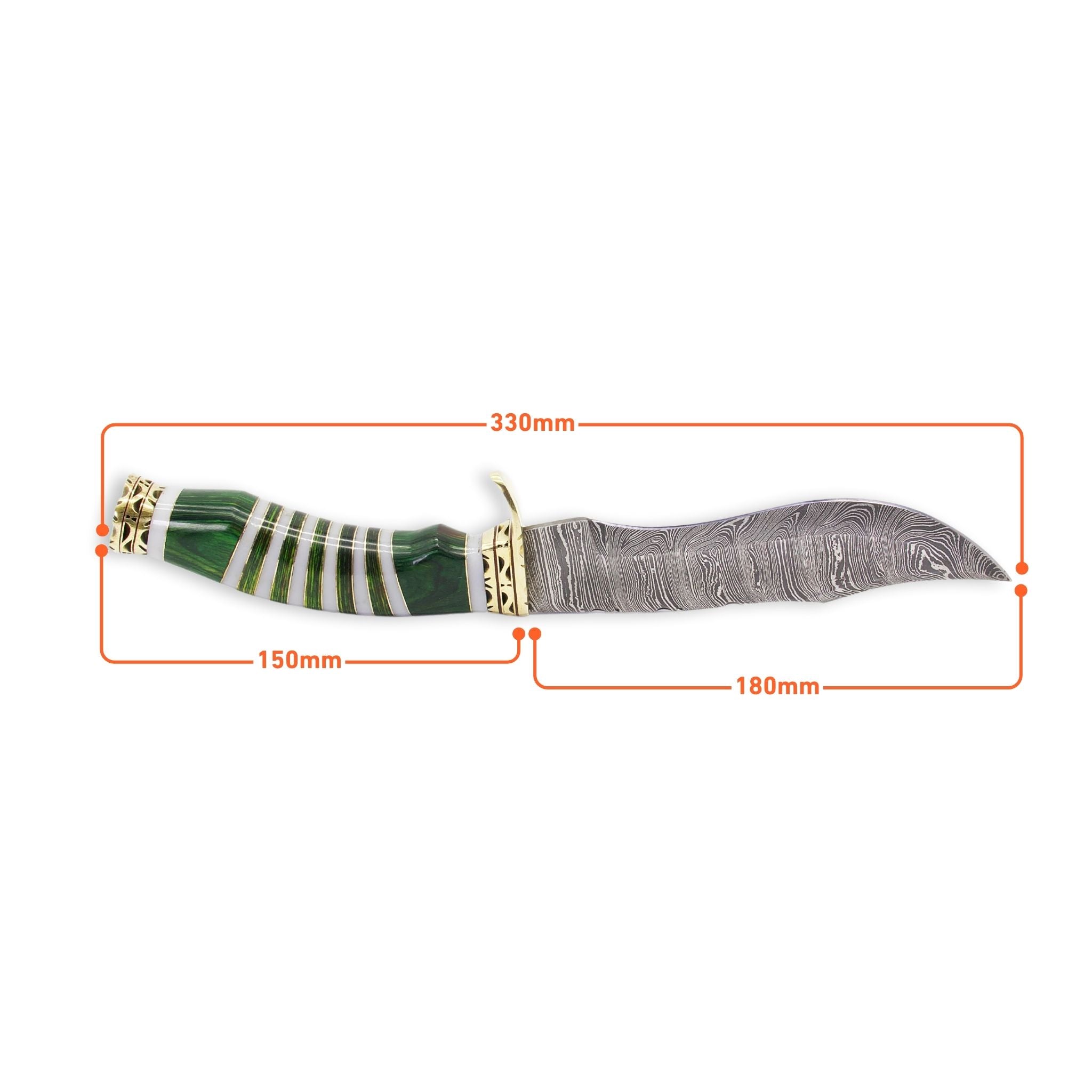 Maven Maxim I, Damascus Steel, Emerald Green Pakkawood Resin