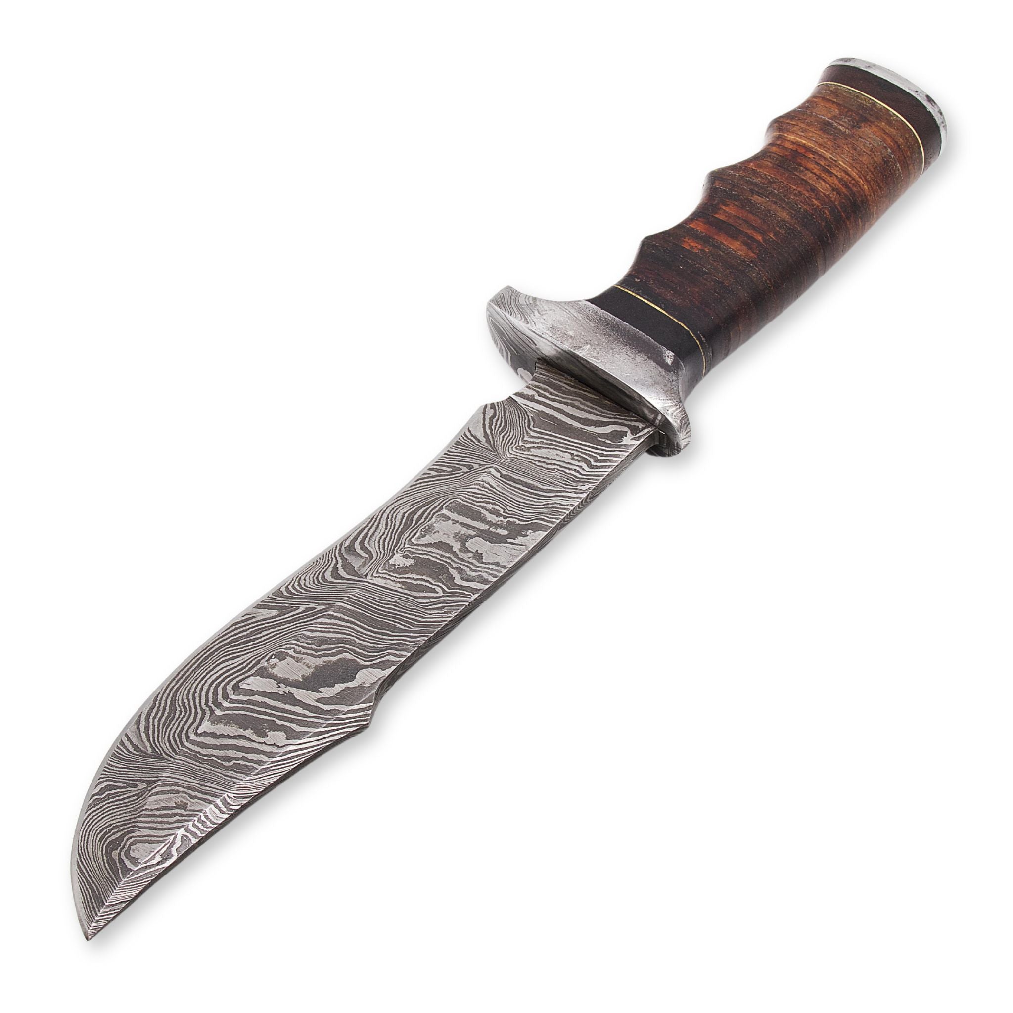 Maven Maxim III, Damascus Steel, Rustic Rosewood Handle, Handmade Bushcraft Hunting Knife