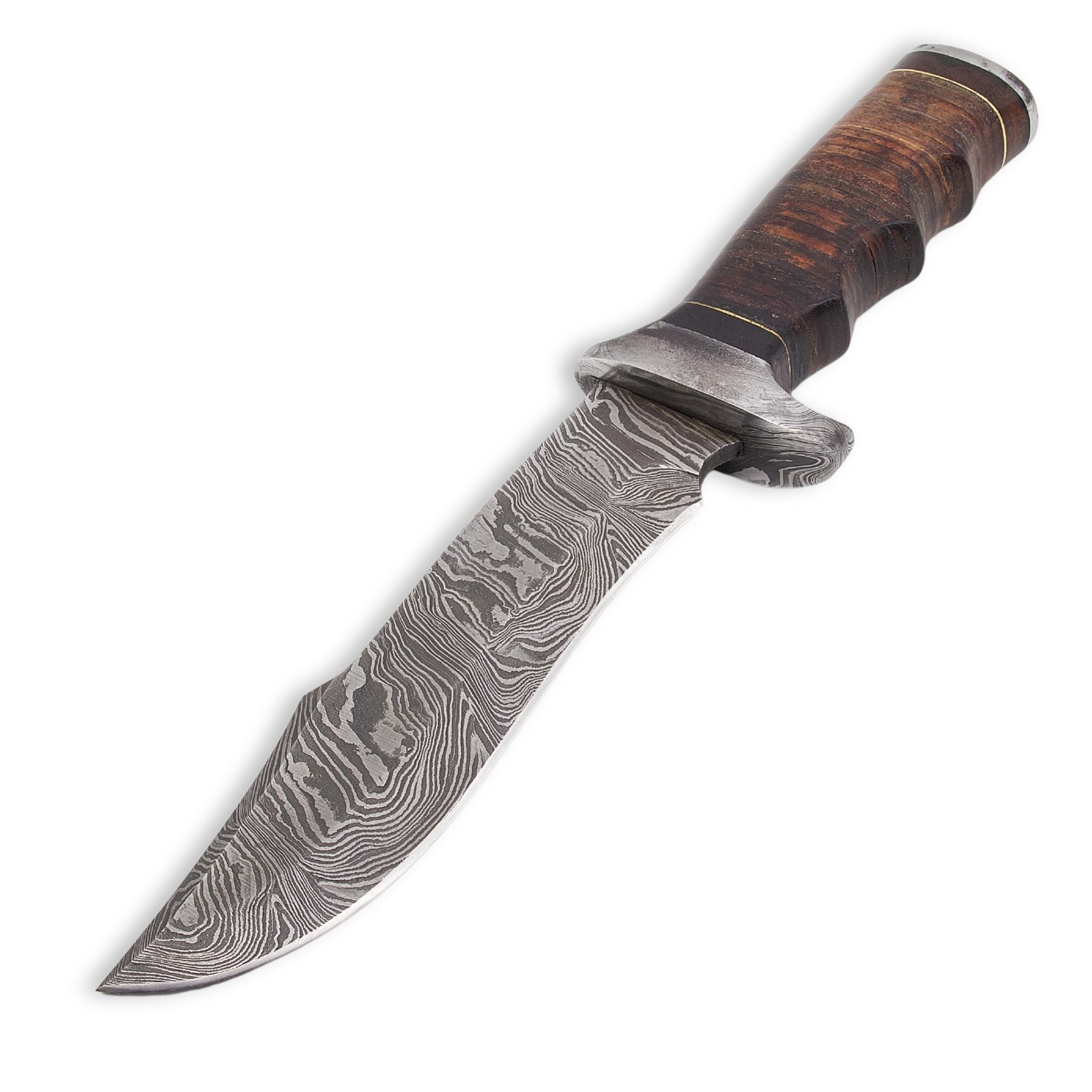 Maven Maxim III, Damascus Steel, Rustic Rosewood Handle, Handmade Bushcraft Hunting Knife