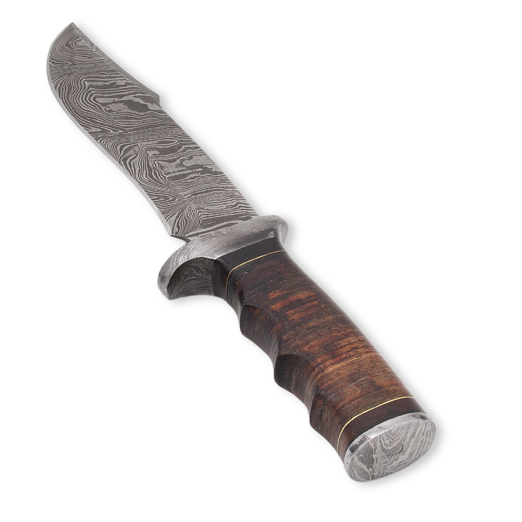 Maven Maxim III, Damascus Steel, Rustic Rosewood Handle, Handmade Bushcraft Hunting Knife