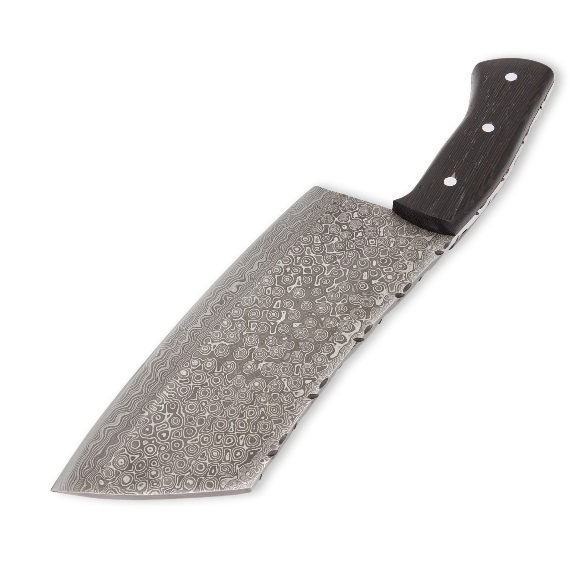 Max Mettle I, Damascus Steel, Wenge Wood Handle, Handmade Chef Butcher Meat Cleaver