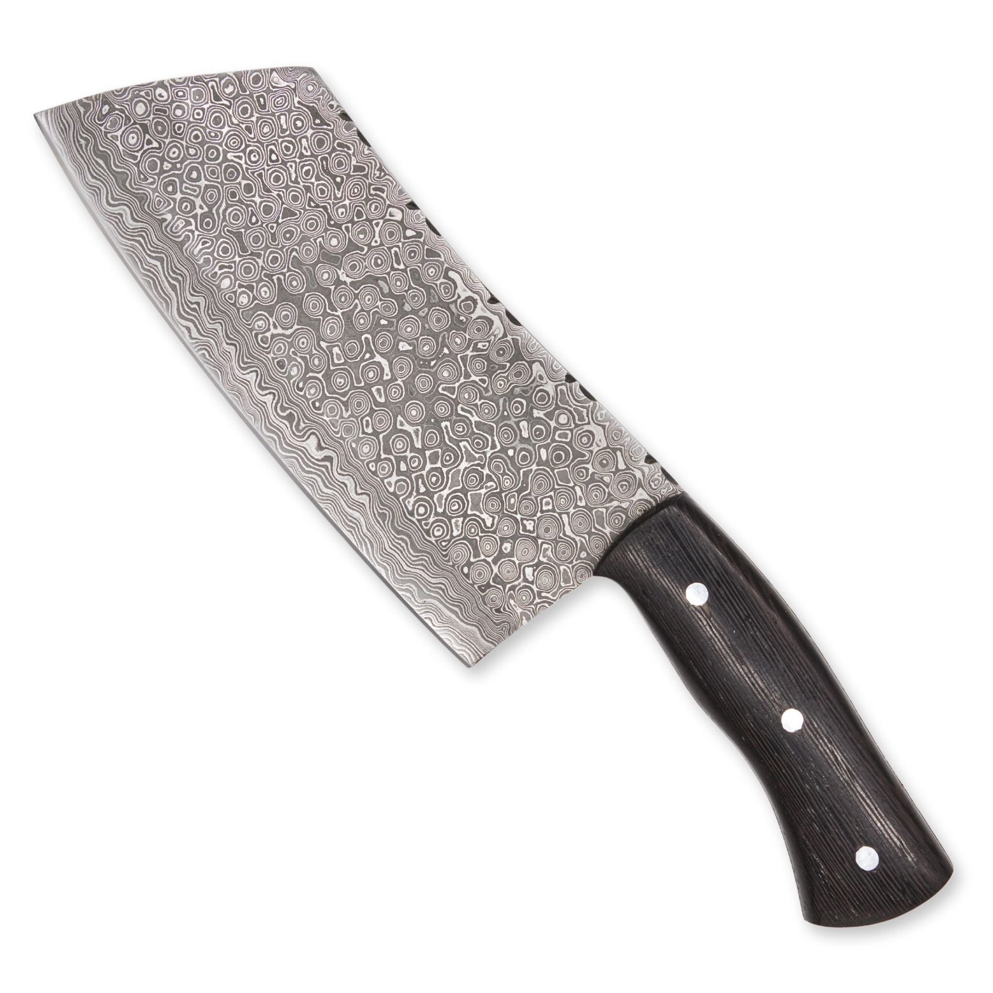 Max Mettle I, Damascus Steel, Wenge Wood Handle, Handmade Chef Butcher Meat Cleaver