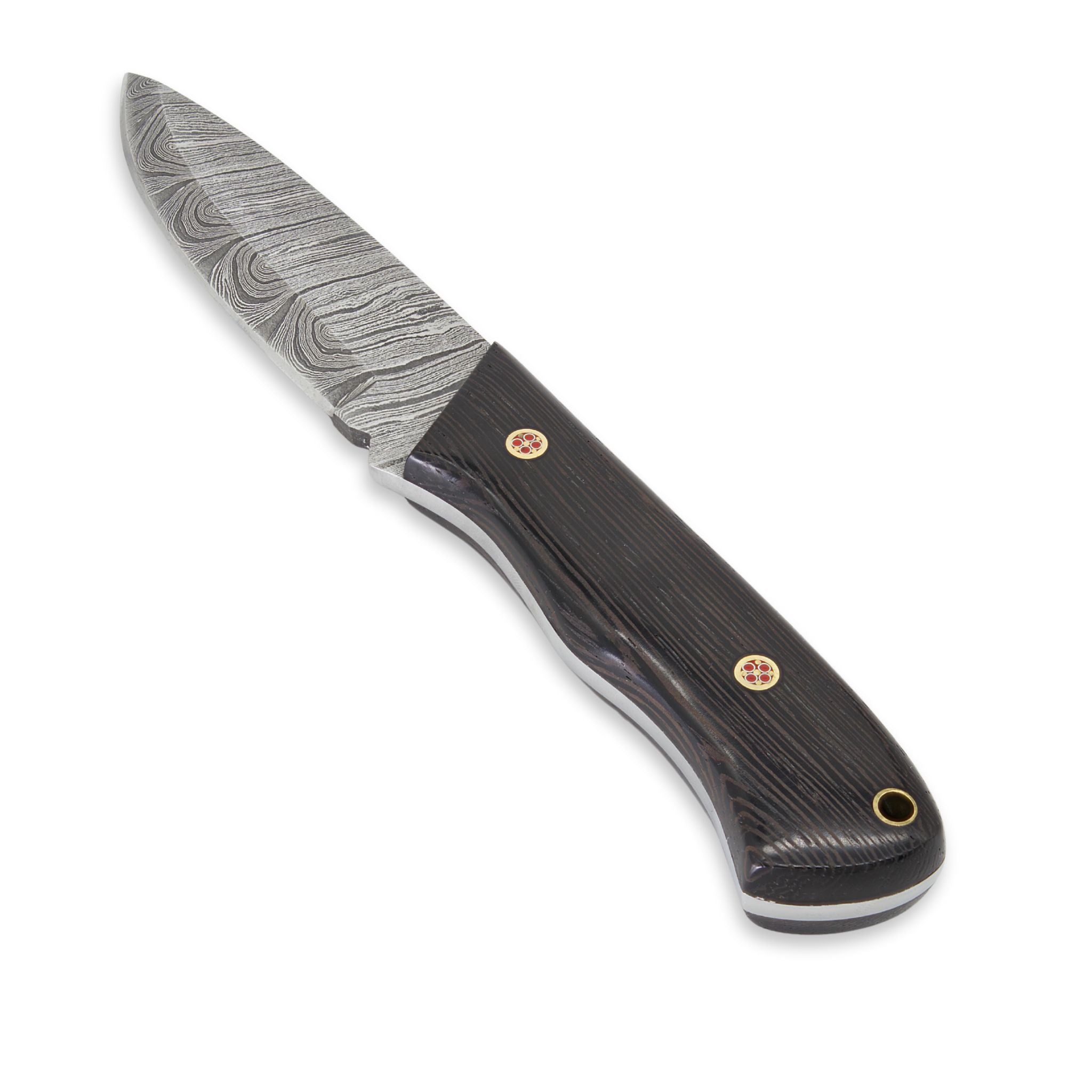 Outback Nomad I,  Damascus Steel, Wenge Wood Handle, Handmade Bushcraft Camping Hunting Knife