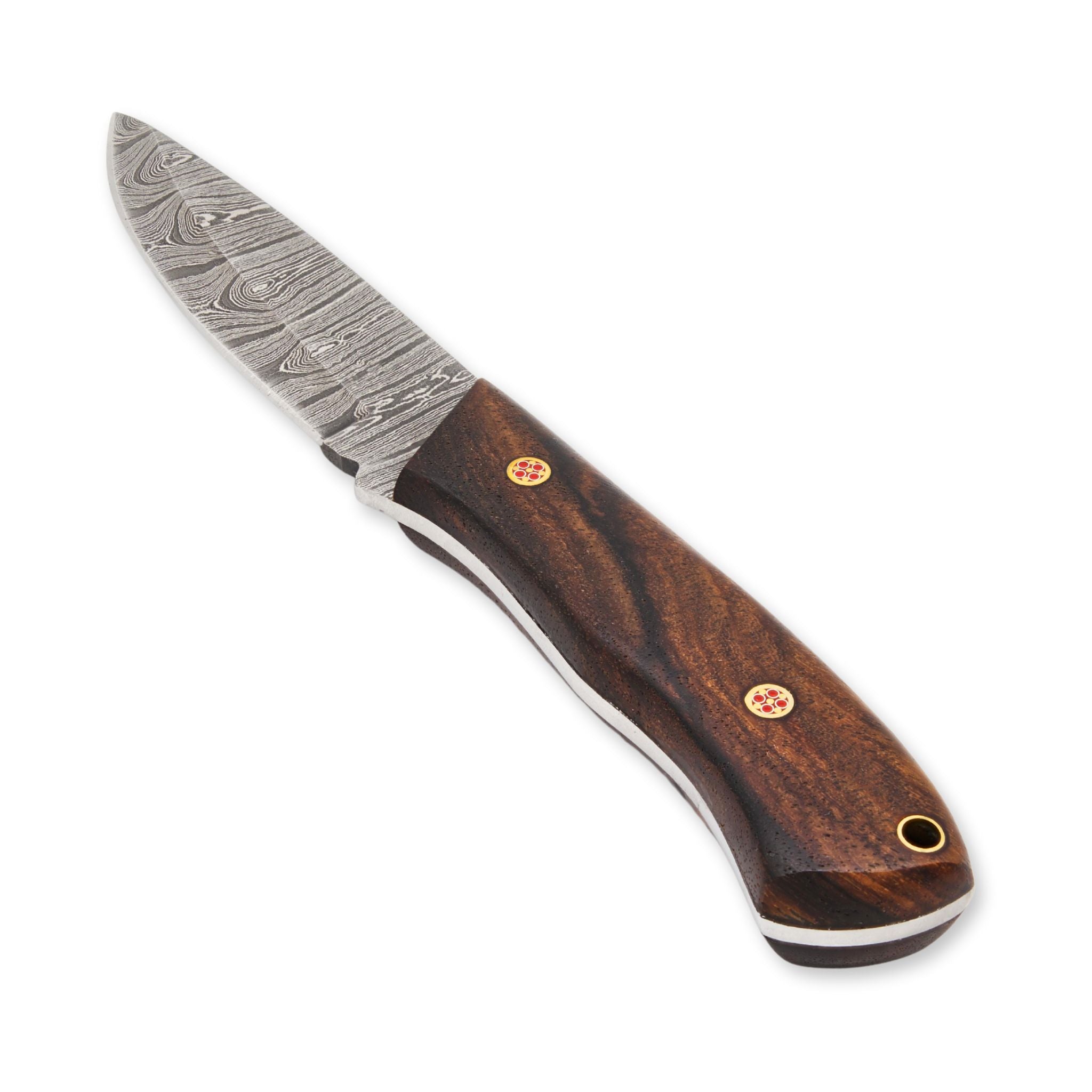 Outback Nomad II, Damascus Steel, Rosewood Handle,  Bushcraft Handmade Hunting Camping Knife