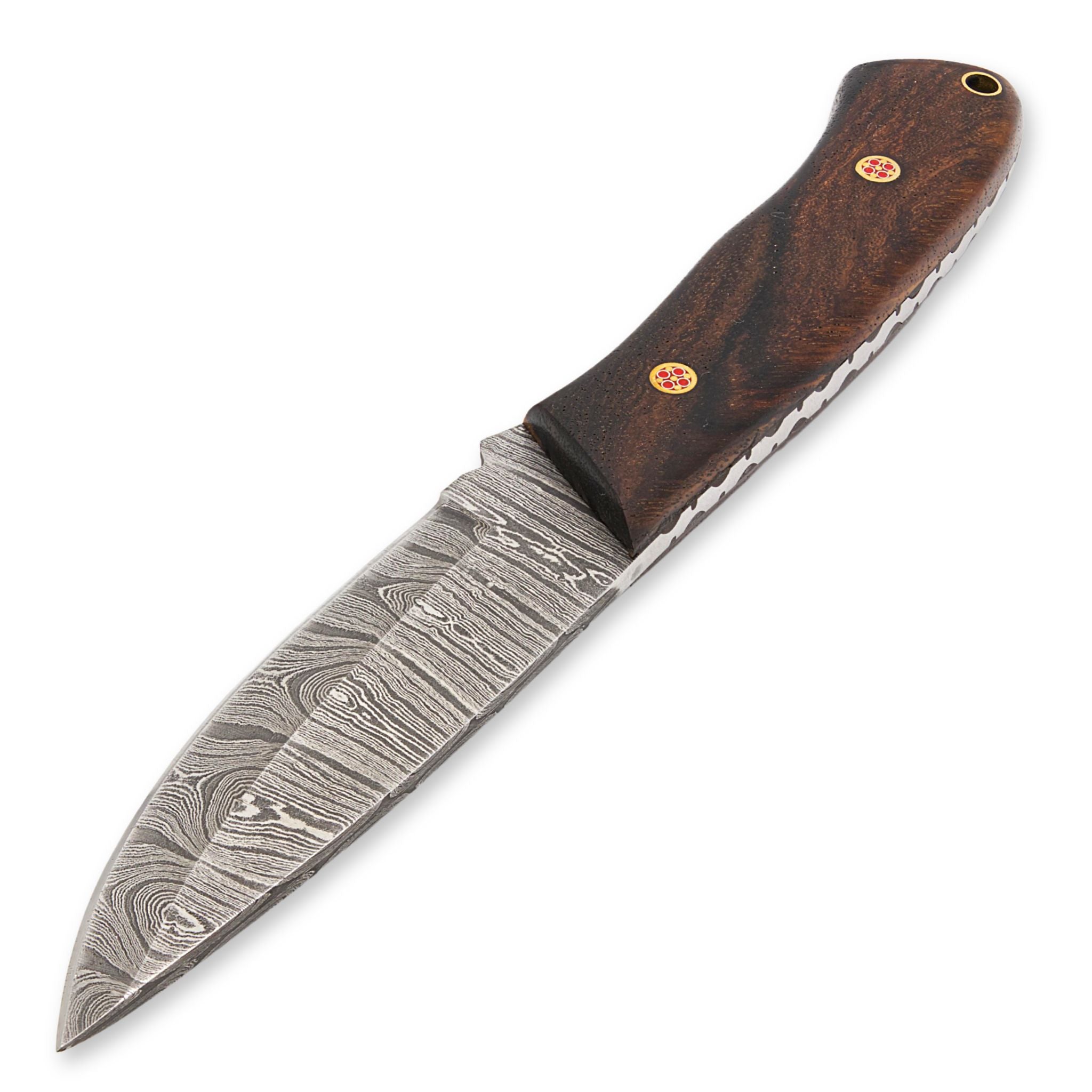 Outback Nomad II, Damascus Steel, Rosewood Handle,  Bushcraft Handmade Hunting Camping Knife