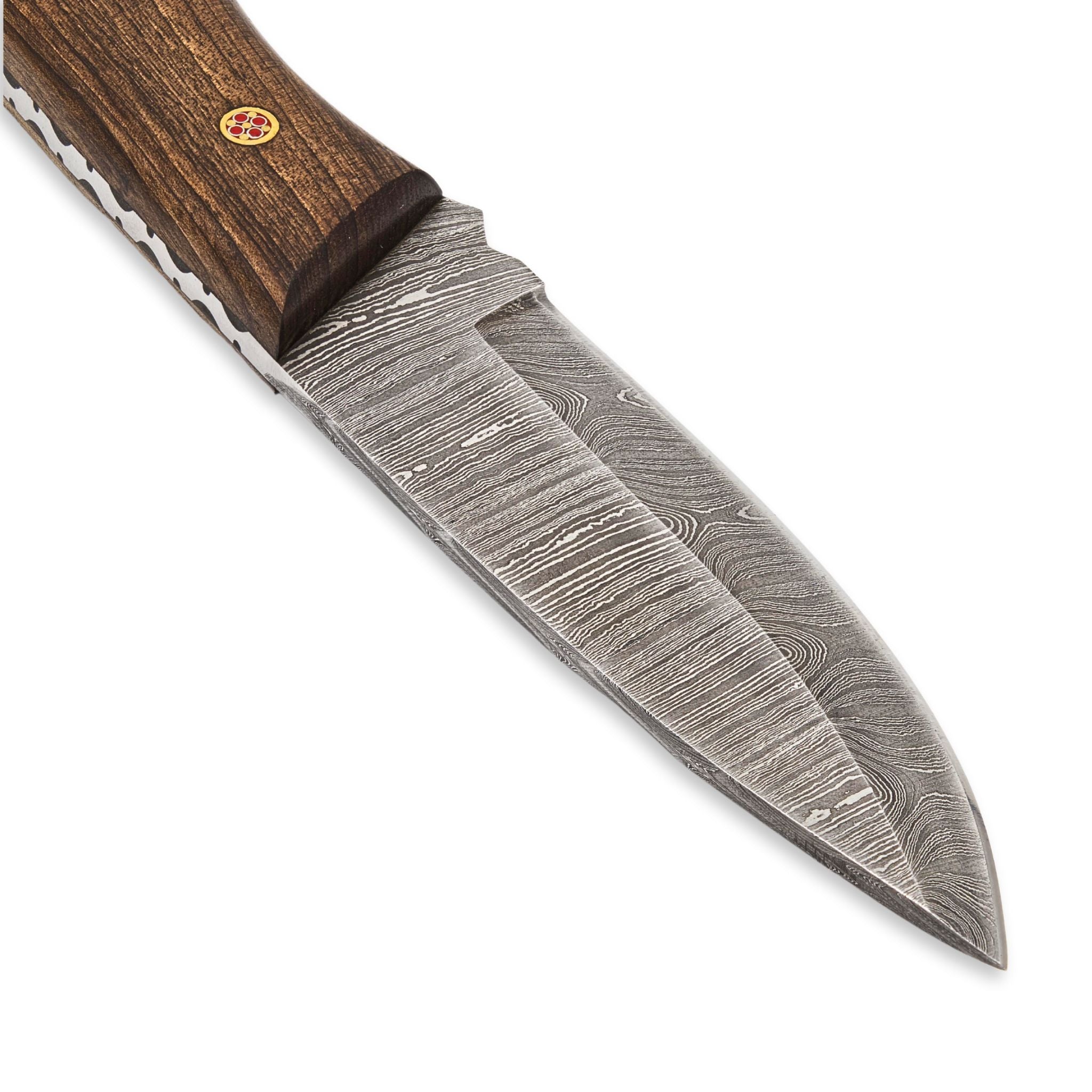 Outback Nomad III, Damascus Steel, Walnut Wood Handle, Handmade Bushcraft Hunting Camping Knife