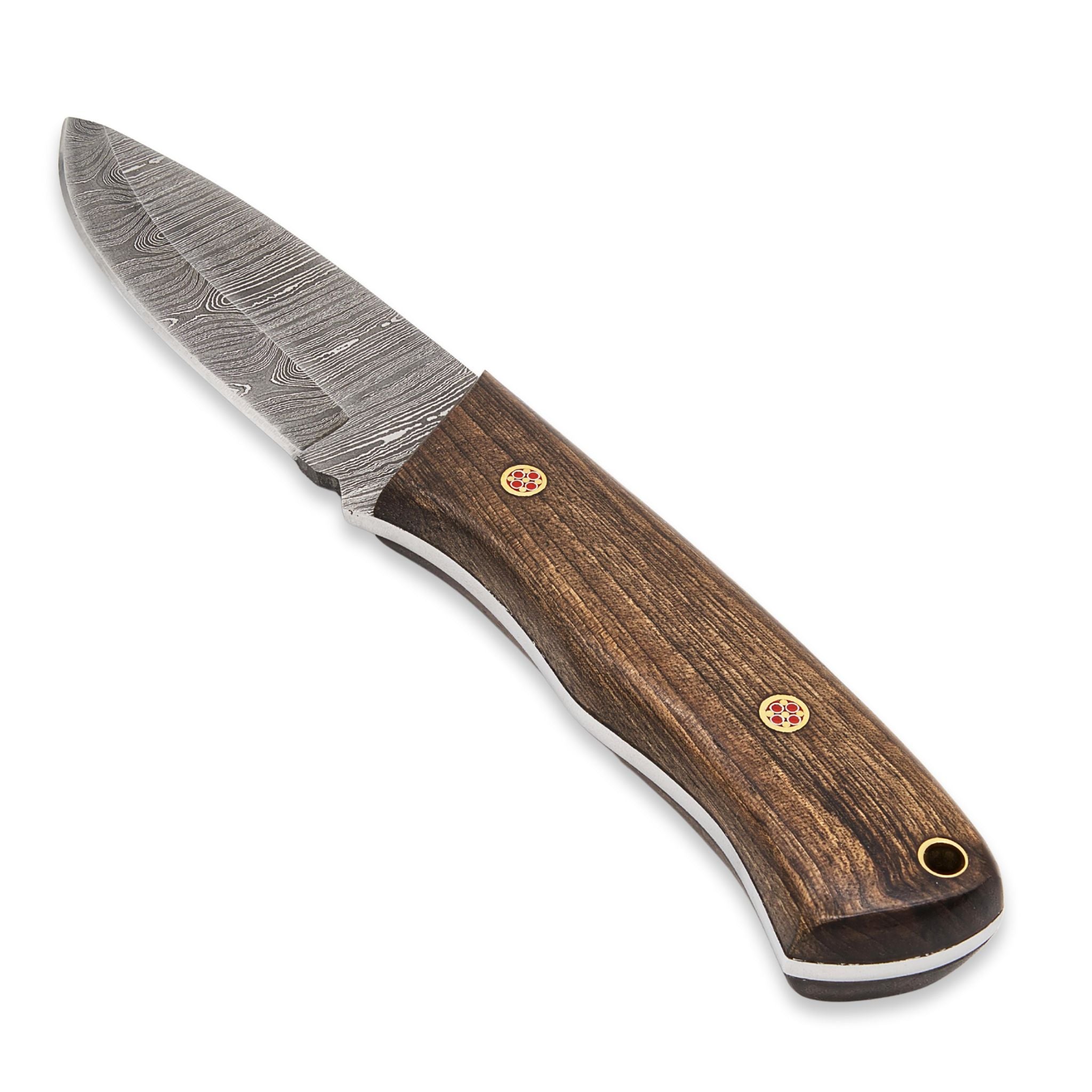 Outback Nomad III, Damascus Steel, Walnut Wood Handle, Handmade Bushcraft Hunting Camping Knife