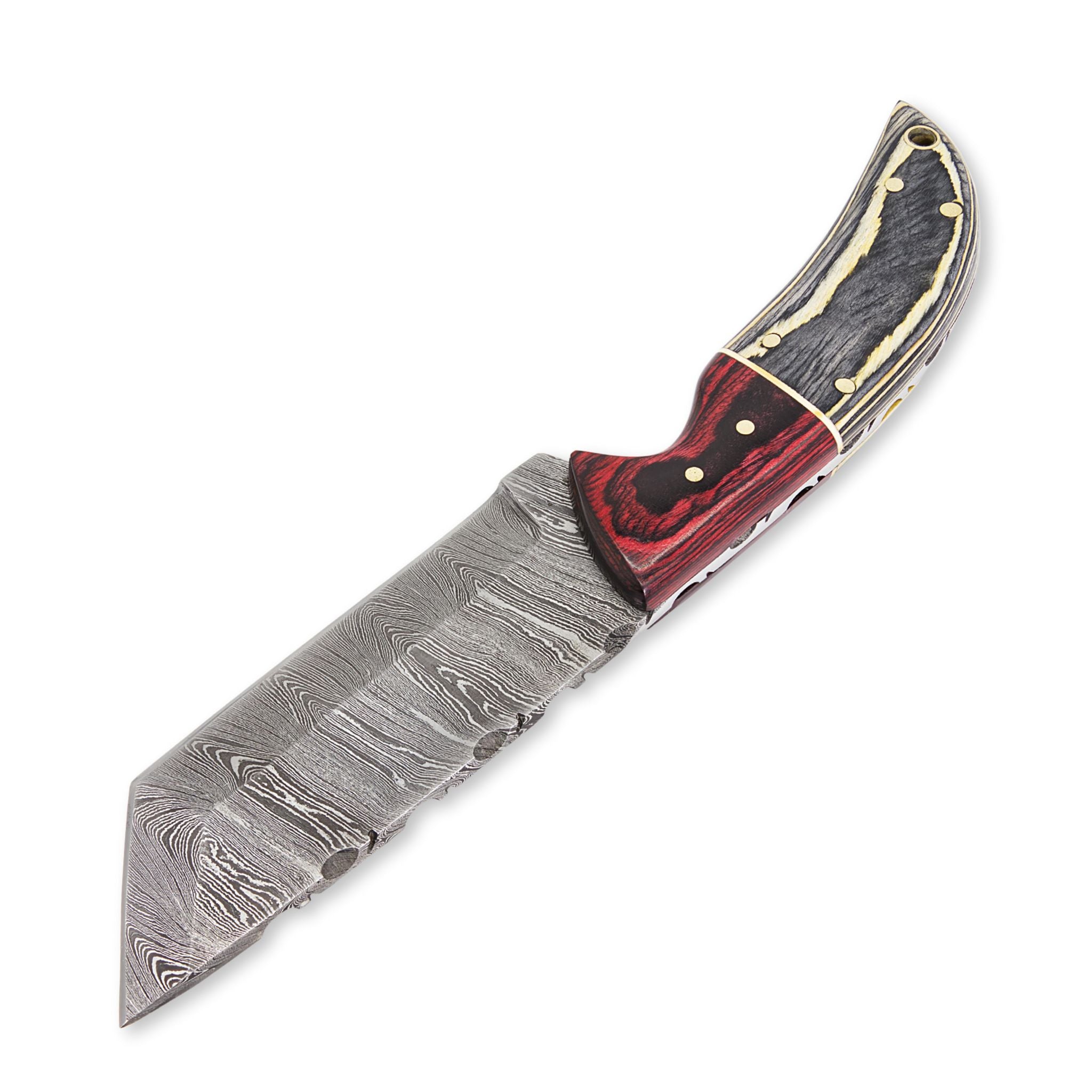 Rugged Dazzler I, Damascus Steel, Pakkawood Handle, Medium, Handmade Skinner Hunting Knife