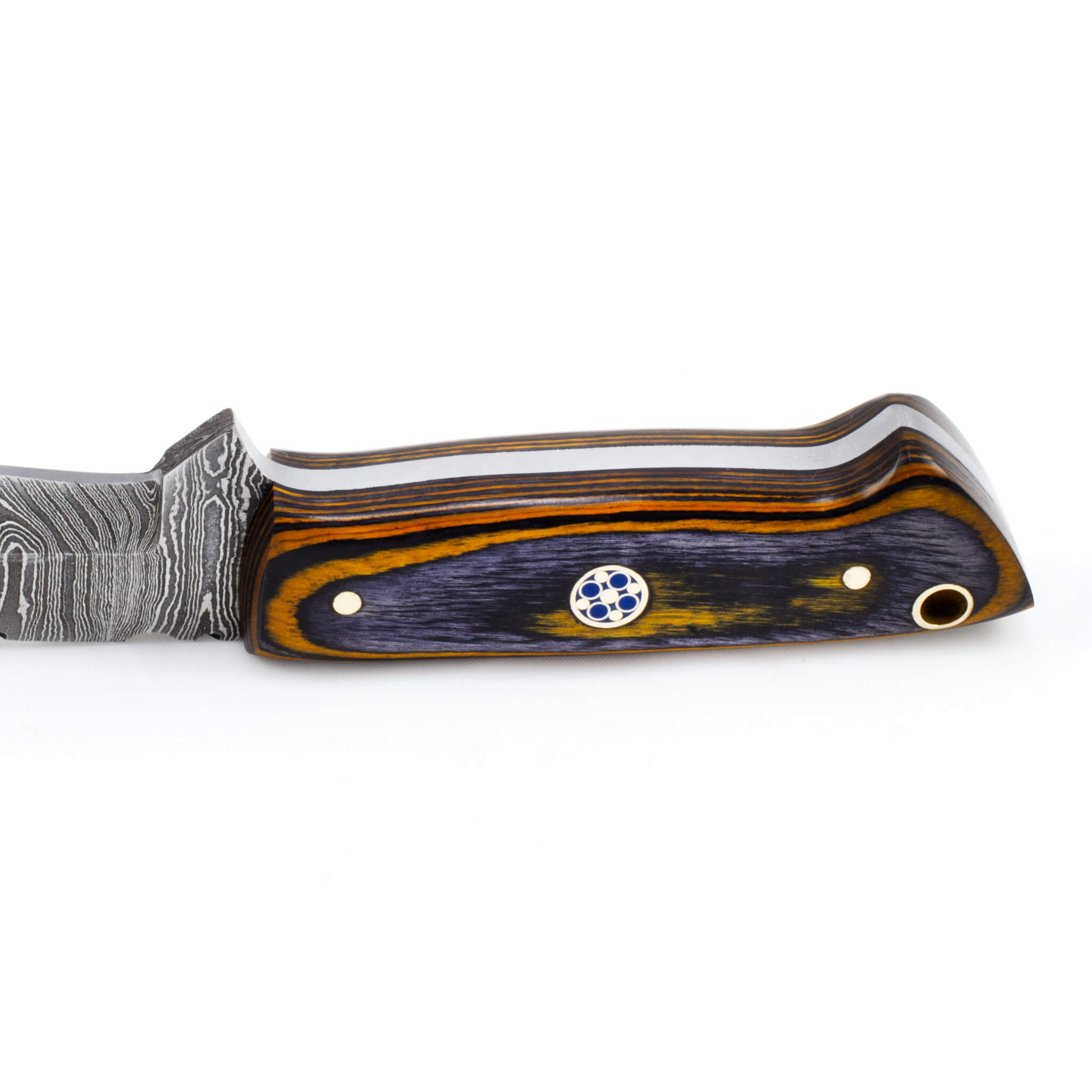 Bush Buddy I, Damascus Steel, Pakkawood Handle, Handmade Small Bushcraft Skinner Hunting Knife
