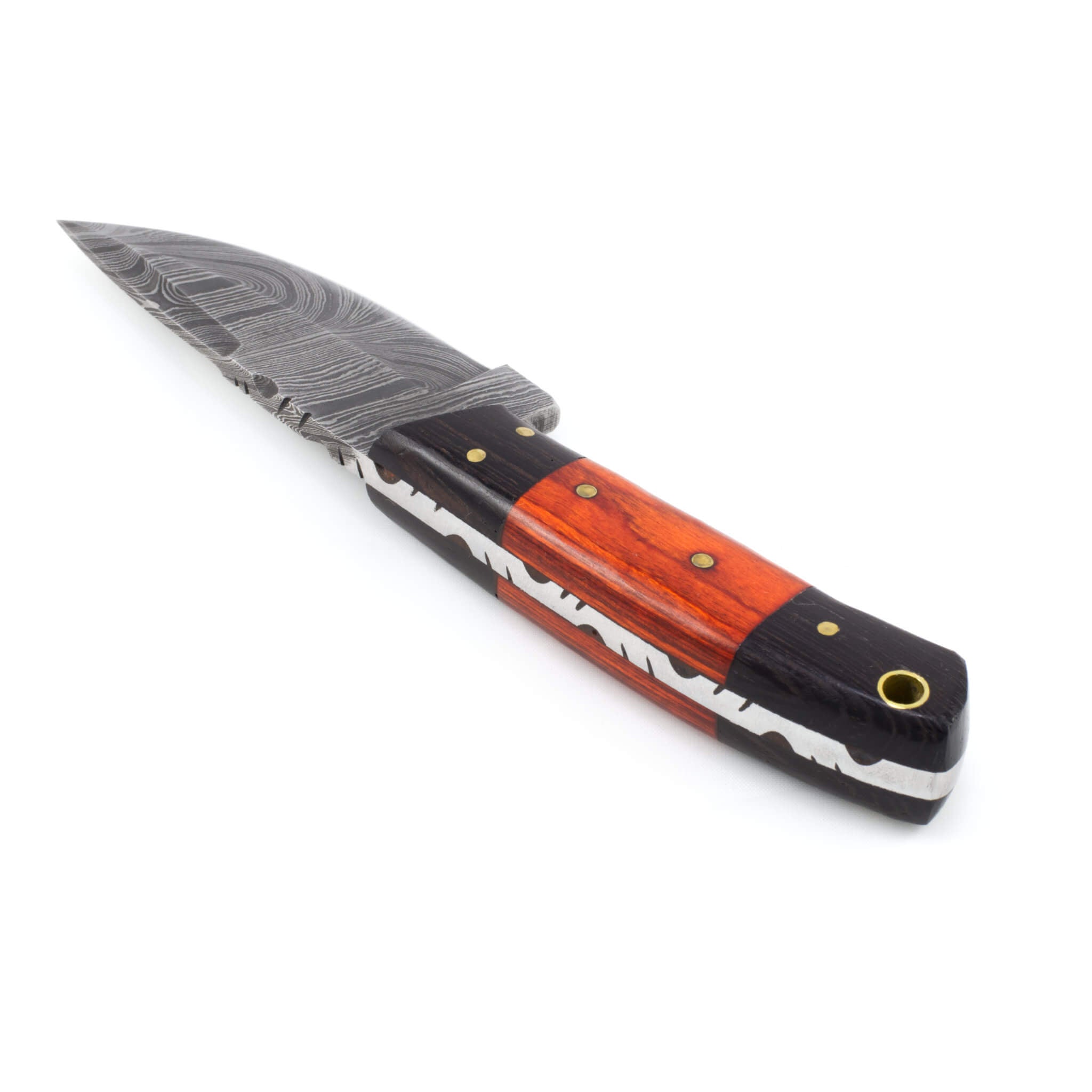 Bush Buddy V, Damascus Steel, Pakkawood Handle, Handmade Small Buscraft Skinner Knife