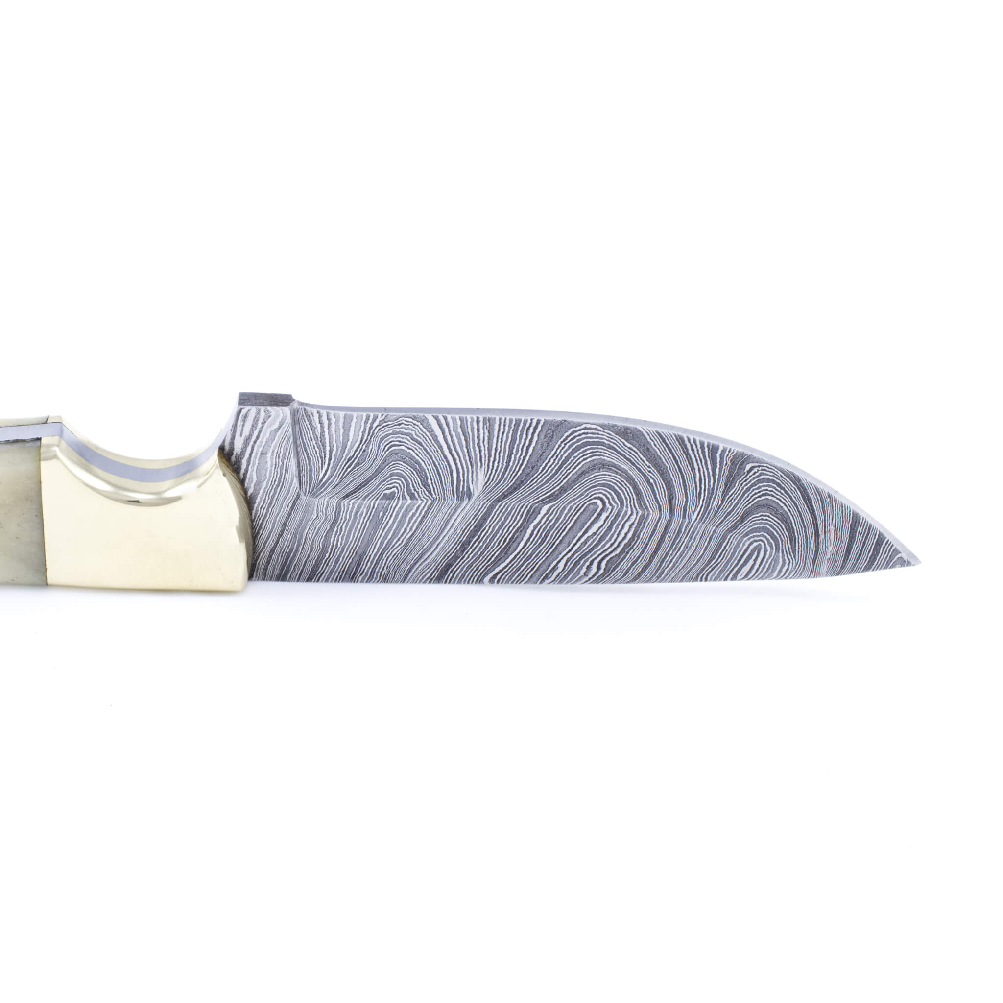 Gutsy Impact I, Damascus Steel, Camel Bone Handle, Medium, Handmade Skinner Hunting Knife