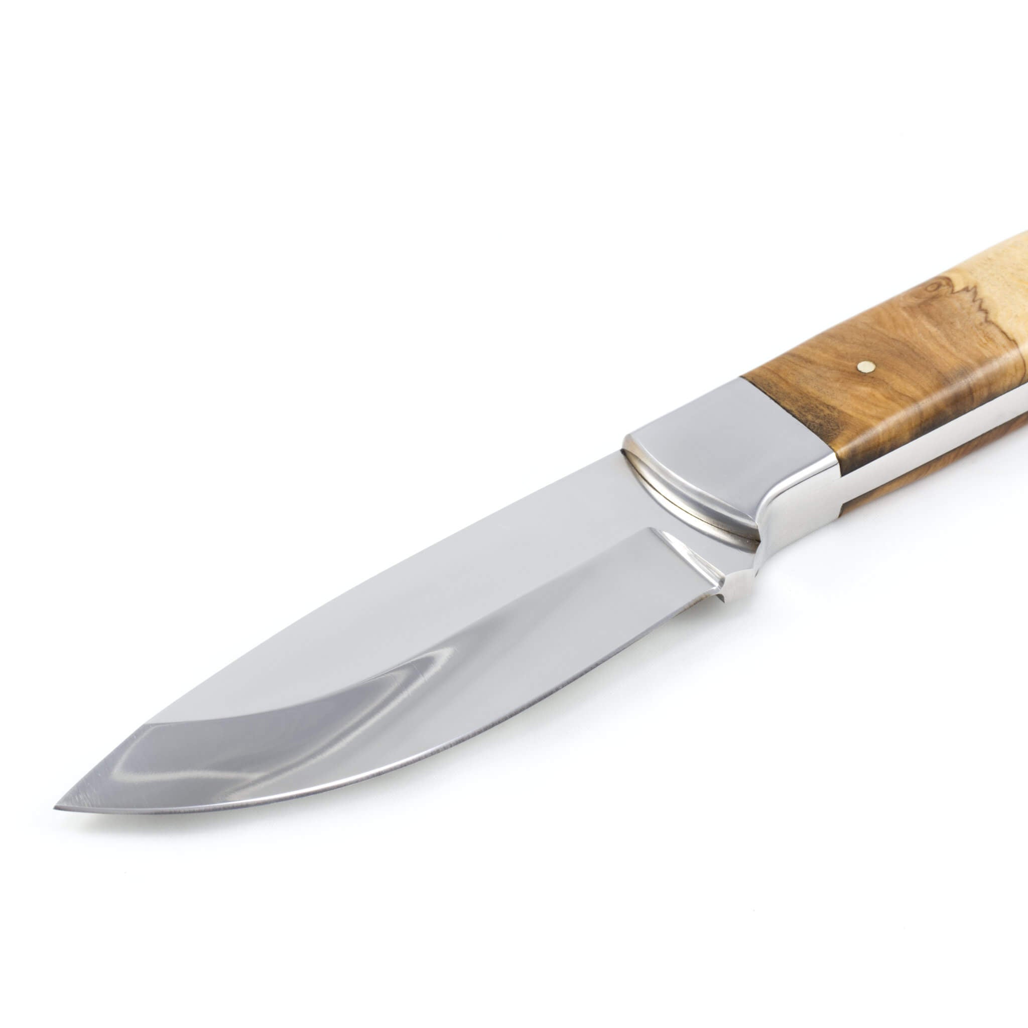 Moxie Momentum I, Vacuum Tempered D2 Stainless Steel, Olive & Opal Green Resin Handle, Handmade Camping Knife